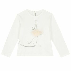 Il Gufo White Long-Sleeve Tee with Tutu Detail